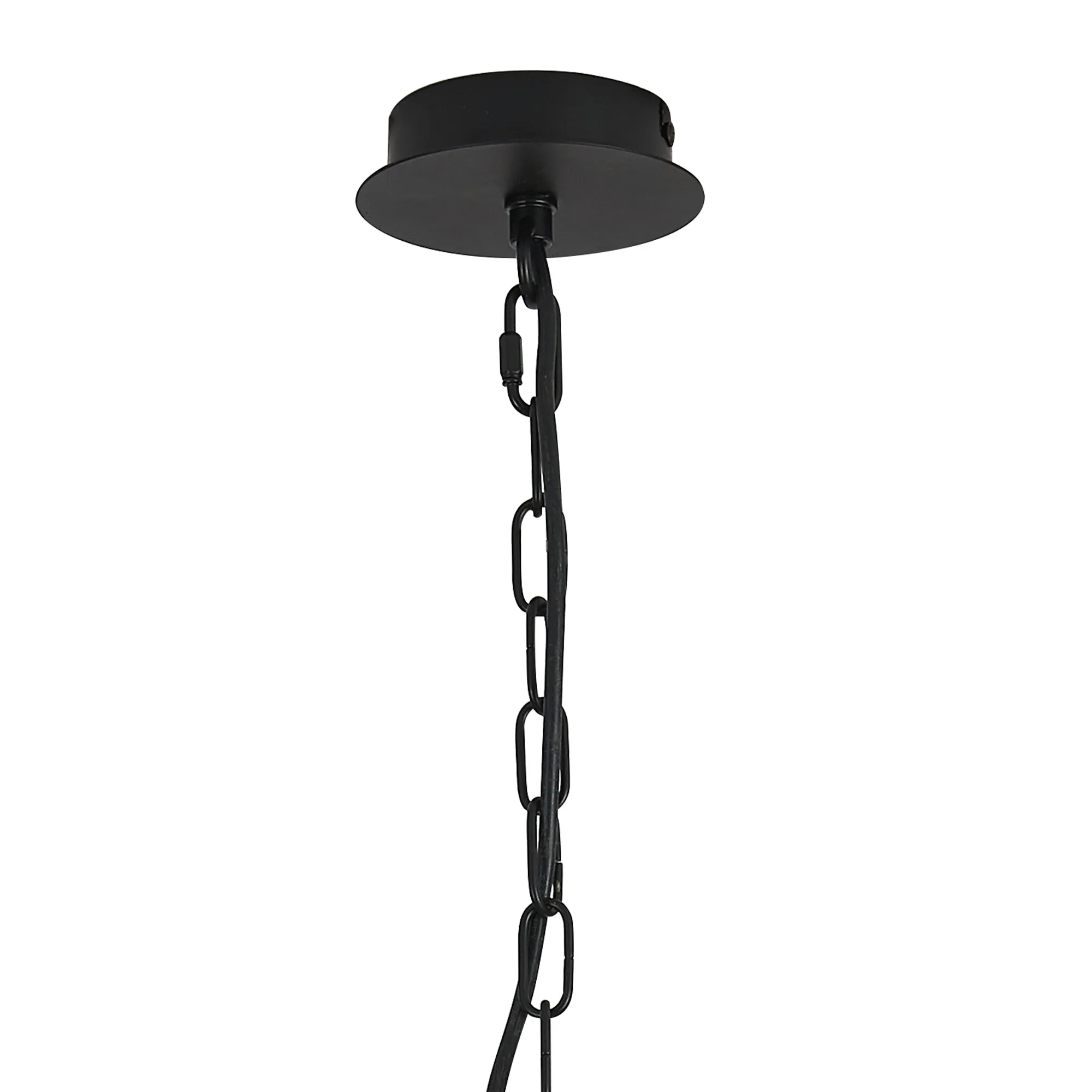 Banyan 45cm 3 Light Pendant Matt Black, Cream DK1025  Deco Banyan MB CR